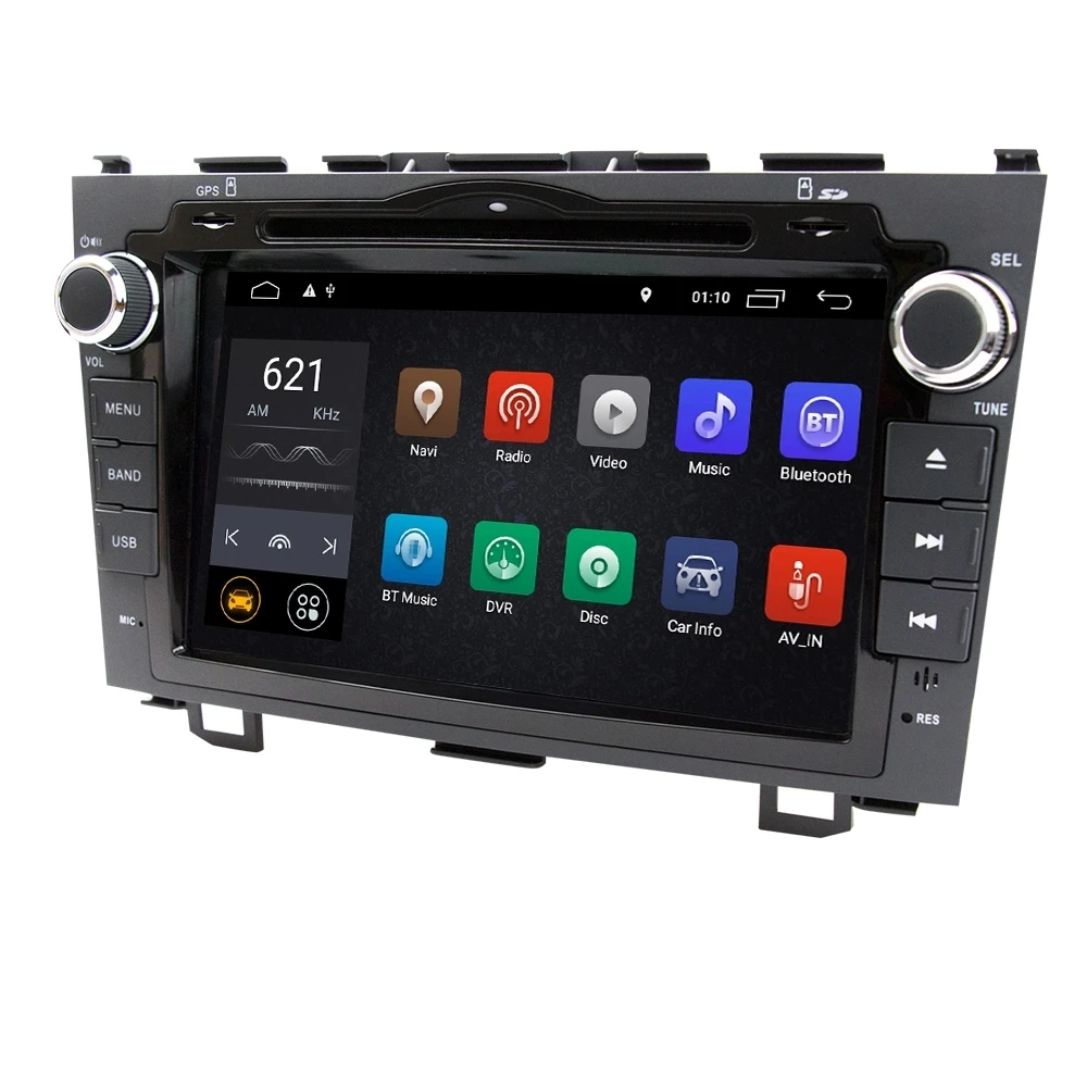 Cheap Eunavi 8 inch Android 9.1 2 Din Car DVD Player Radio GPS For Honda CRV Cr-v 2006 2007 2008 2009 2010 2011 Head Unit Stereo WIFI 3