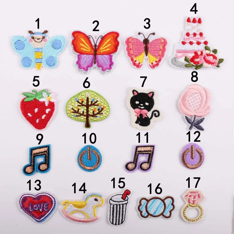 Один комплект вышивка патчи для торта деревьев цветов Мультяшные сумки головной