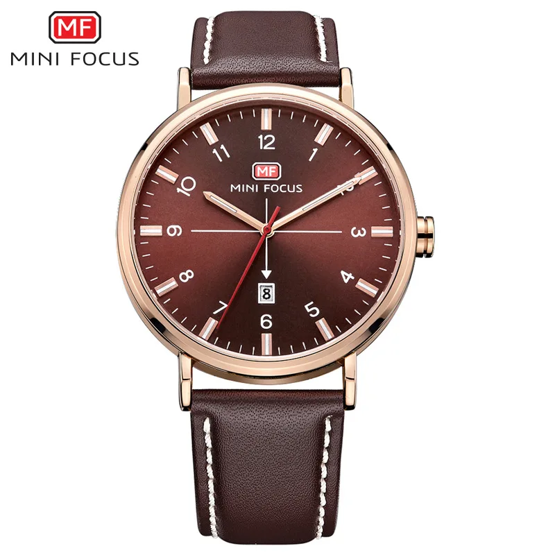 

Mini FOCUS Fox Hot Sales MEN'S Watch Quartz Watch Simple Business Cross Pattern Leather Watch Strap Mf0019g