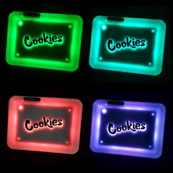 

1 Pcs Cookies LED Rolling Glow Tray Rechargeable Assorted Colors Smoking Accessories with Gift Handbag Portable Free Shipping
