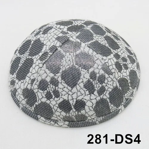 Люрекс Ткань 19 см Kipa Appaerl аксессуары Головные уборы шапка Skullie beanie Kippah еврейская Yarmullka - Цвет: 281DS4