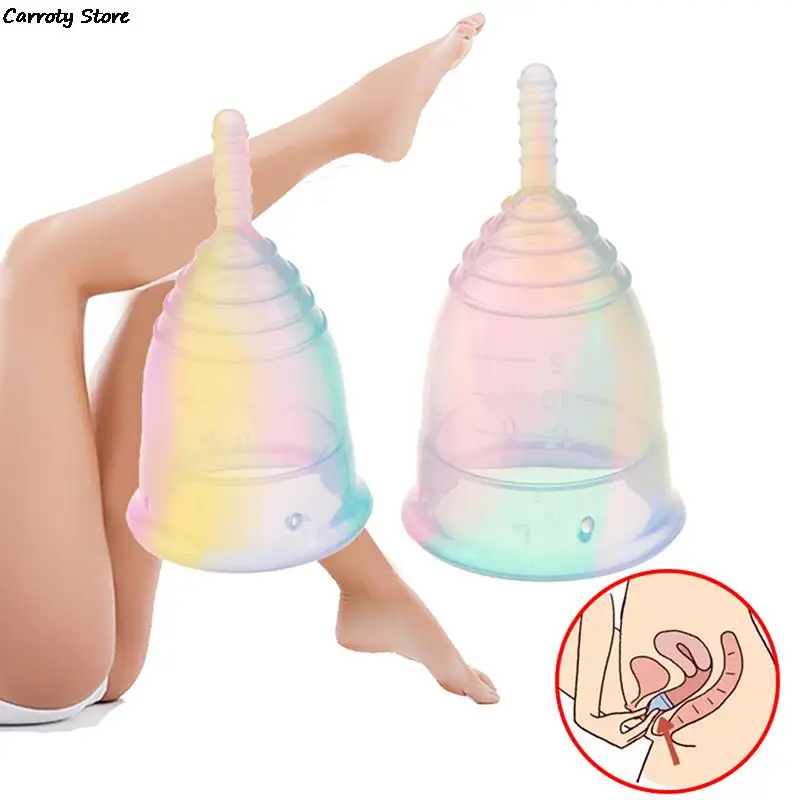 

Hot Sale Colorful Women Cup Medical Grade Silicone Menstrual Cup Feminine Hygiene menstrual Lady Cup Health Care Period Cup