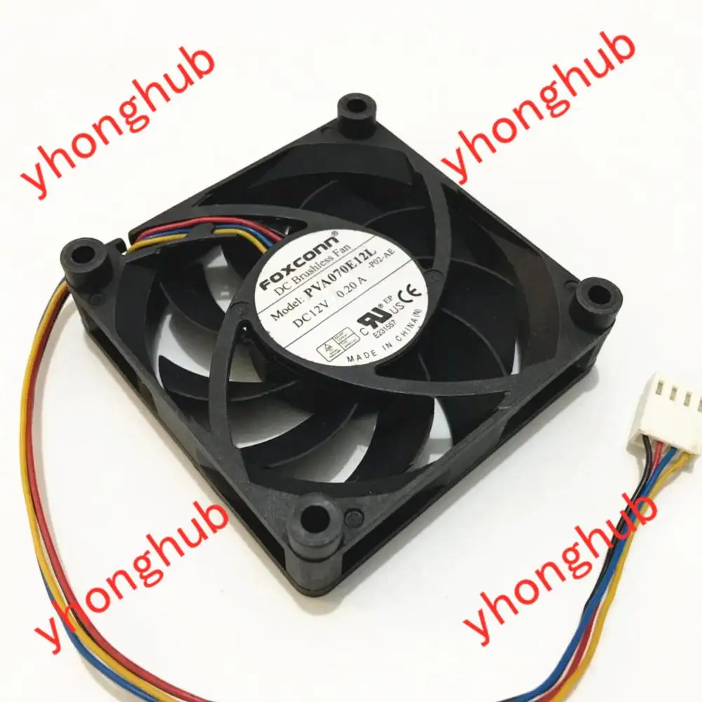 Кулер для охлаждения сервера Foxconn PVA070E12L P02 DC 12 В 0.2A 4 Wire 70x70x15 мм|square fan|cooling fans 140mmserver