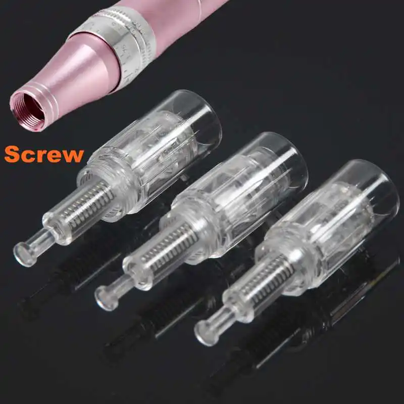 10/50 шт винт Microneedling картридж Замена для дермы перо микро иглы 9 pin/12-контактный/36-контактный/nano иглы татуировки Советы