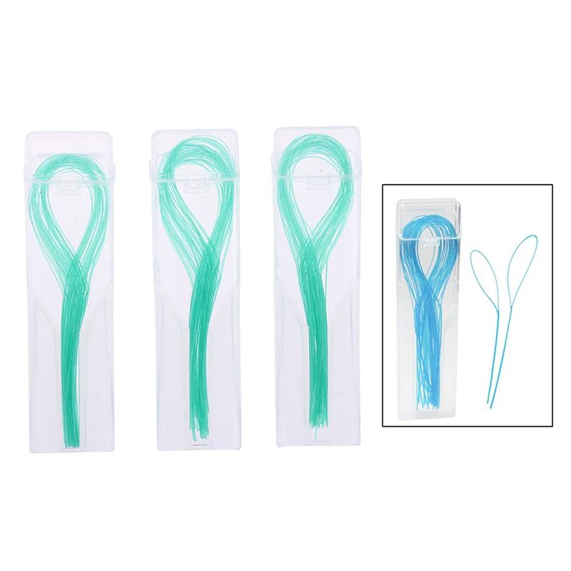 105Pcs/3packs Dental Floss Threaders Simple Loop + Case For Braces Bridges Implants | Красота и здоровье