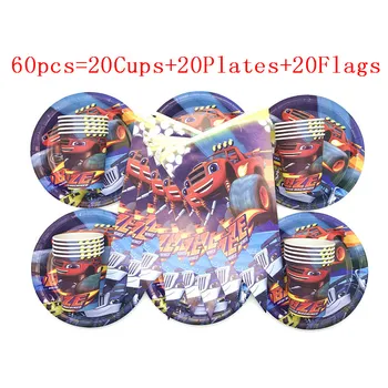 

Blaze and the Monster Machines Cartoon Kids Birthday Party Decoration Cups Plates Flags Kids Party for Various Party Supplies
