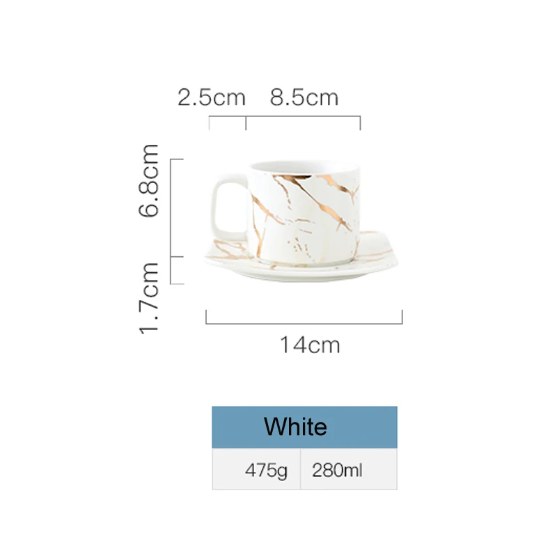 Скандинавские матовые керамические мраморные вены чайные кофейные чашки и набор блюдец кофейная кружка послеобеденный чай чашка эспрессо чашки с деревянной крышкой набор - Цвет: M03
