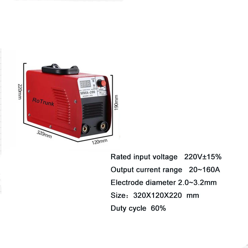 

MMA-200ZX7-200Mini Inverter DC MMA Welder (Electrode Diameter2.0-3.2mm)