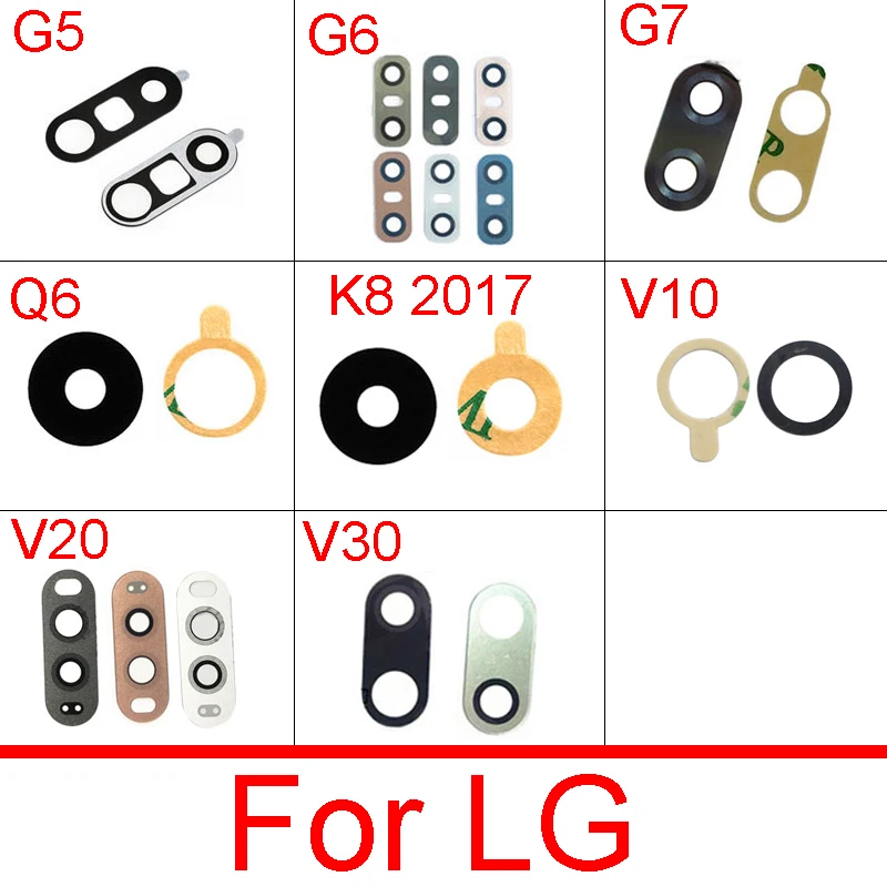Объектив задней камеры для LG G4 G5 G6 G7 Q6 D850 D851 D852 D855 LS990 стекло с наклейкой Запасные
