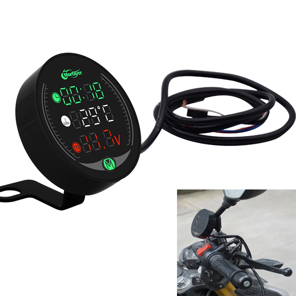 Для Suzuki RMZ450 DRZ400SM DR250 DJEBEL dr 250 универсальный мотоцикл Многофункциональный светодиодный цифровой вольтметр часы метр термометр
