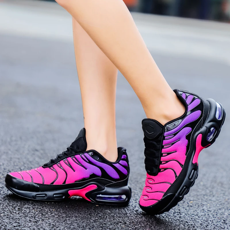 Women Sneakers Platform-Shoes Black Spring Autumn Breathable Mesh Air-Cushion Professional