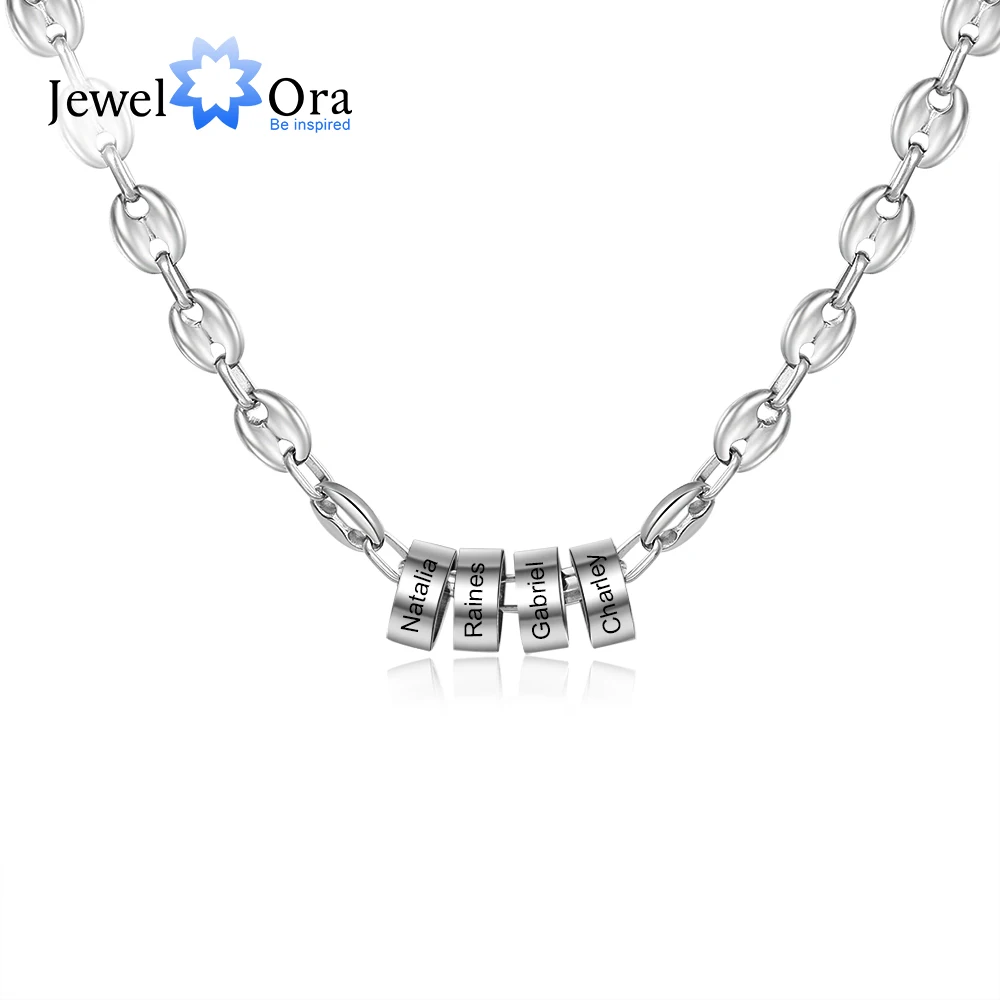 Necklaces Engraving Gifts Names Custom Stainless-Steel Jewelora Personalized Mens