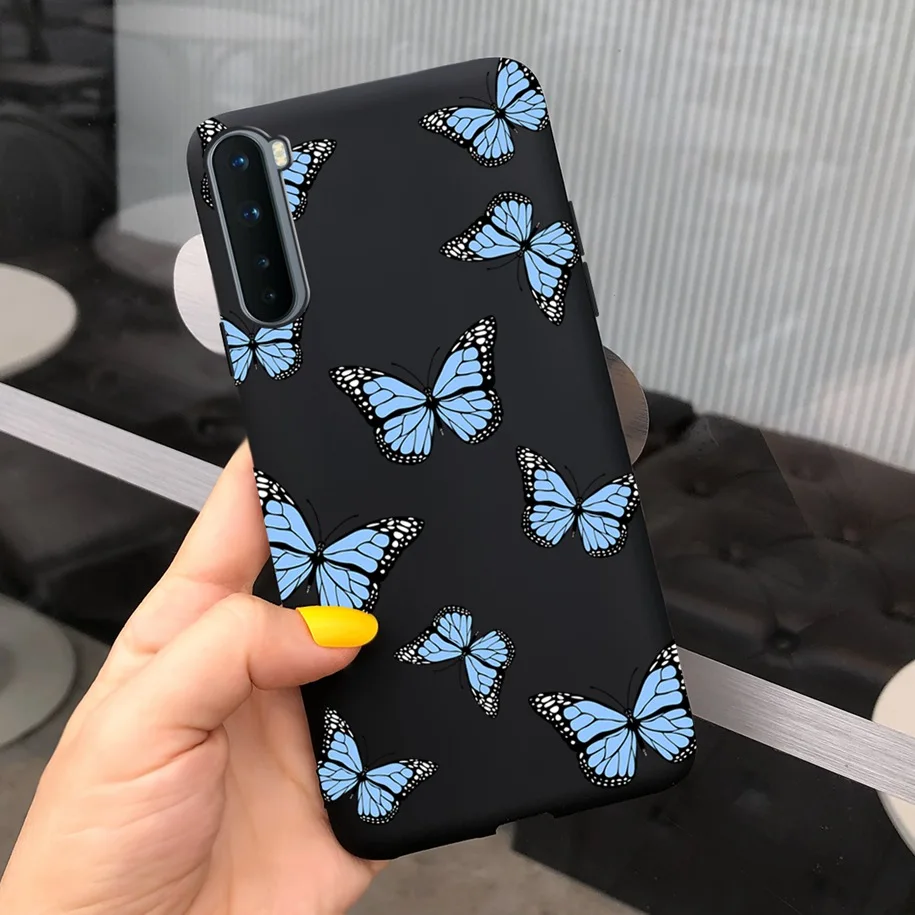 For Phone Case OnePlus Nord Cover Soft Silicone Leopard Flower Butterfly Painted Candy TPU Case For One Plus Nord 1 + Nord Coque waterproof phone bag Cases & Covers