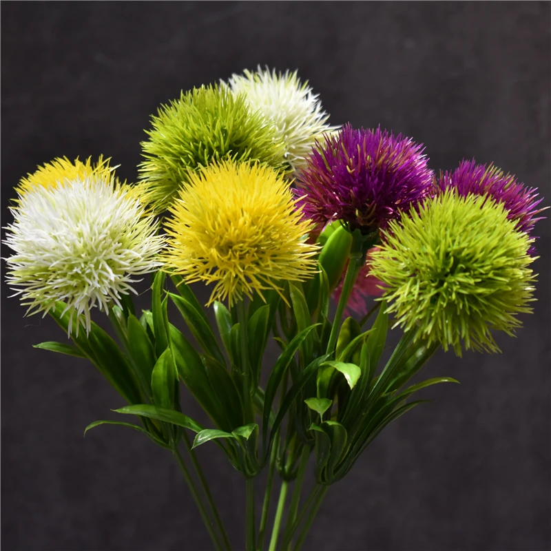 15 шт. искусственный цветок Одуванчик искусственные растения зеленый одуванчик домашний декор в вазе Свадебные цветы бутоньерка длина 25 см