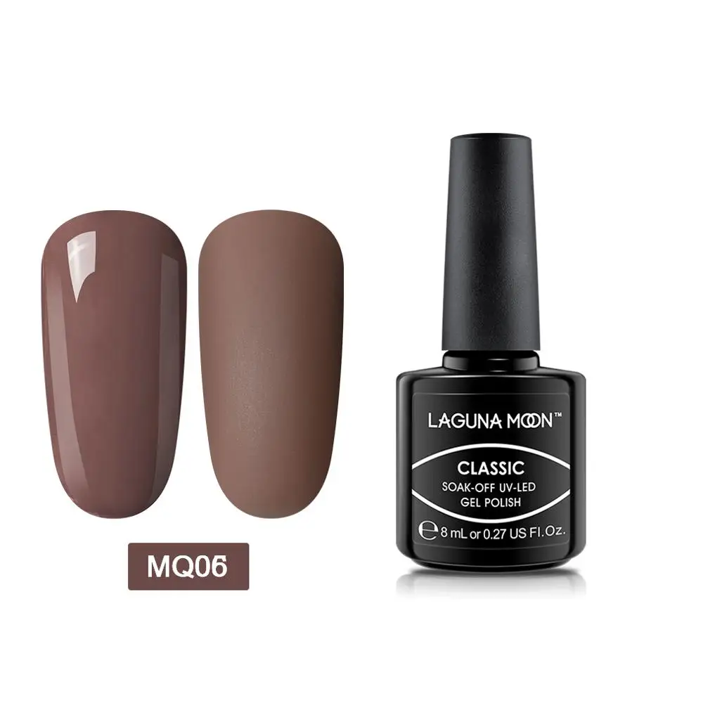 Lagunamoon 8ml Camel Brick Red Color Gel Nail Polish Matt Top Needed Semi Permanent UV LED Enamel Lacquer Hybrid Varnish GelLak - Color: MQ05
