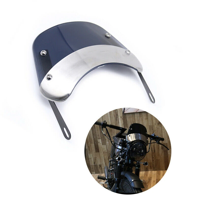 for 5-7 Inch 3MM Retro Motorcycle Round Headlights Windshield Windscreen Kit