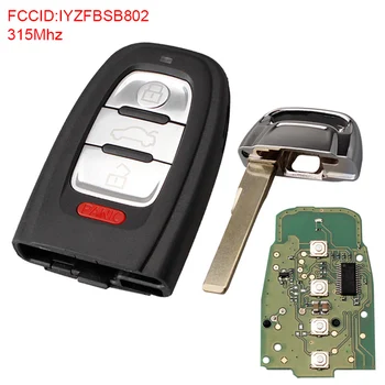 

315Mhz 4 Buttons Remote Car Key Fob IYZFBSB802 Fit for Audi Car Key