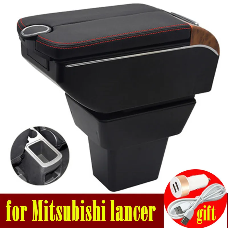 Для Mitsubishi lancer подлокотник коробка двойные двери открыть 7USB центр консоль для