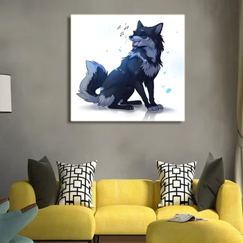 

Wall Pictur Canvas Prints Cartoon Fox Poster Canvas Painting Poster Decorative Animal Print Tableau Mural Home Decor Canvas Art