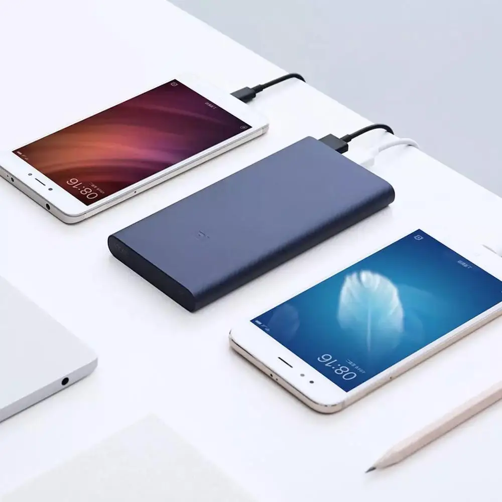 10000 мАч Xiaomi Mi внешний аккумулятор 2 внешних аккумулятора 15 Вт Быстрая Зарядка Внешний аккумулятор 10000 PLM09ZM с двойным USB выходом для телефона