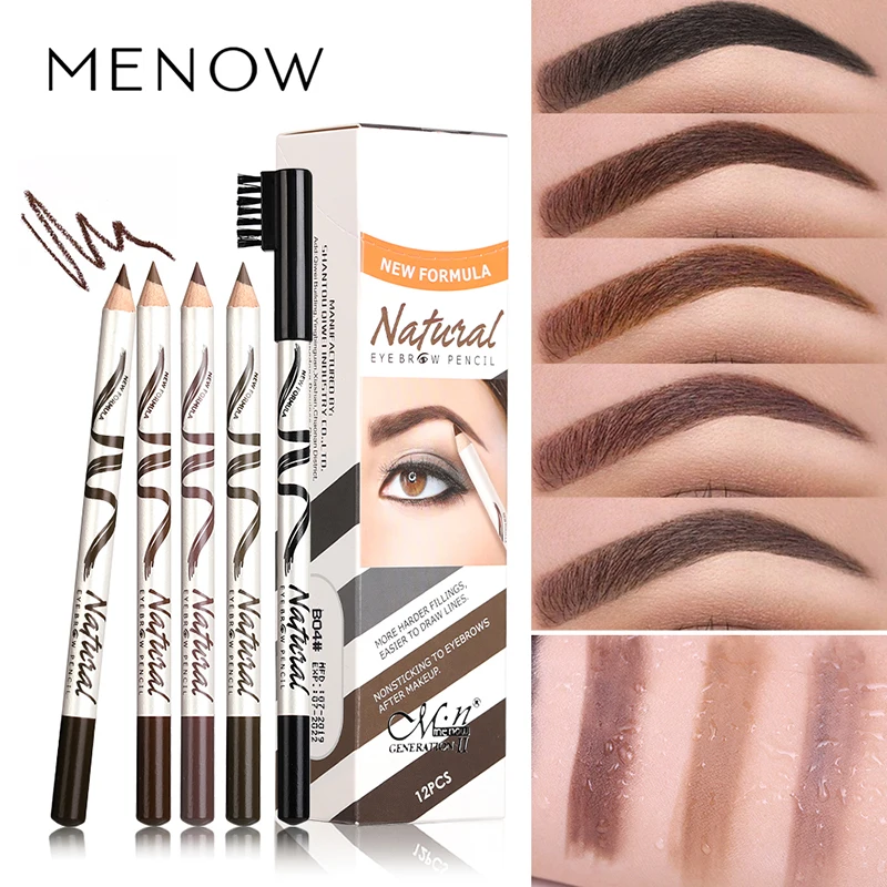 

Menow Waterproof Natural Eyebrow Pen Five-claw Eye Brow Tint Makeup Five Colors Eyebrow Pencil Brush Cap Long Lasting Eyebrow