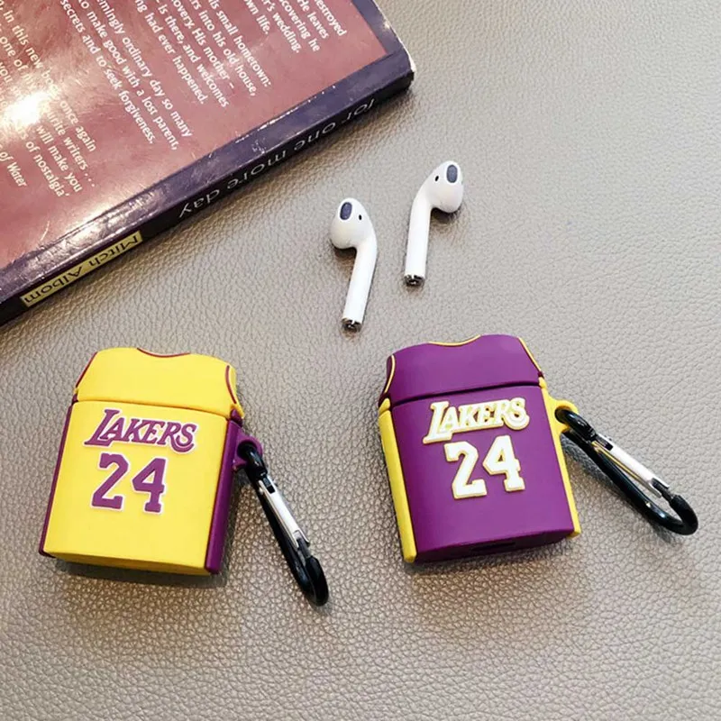 № 24 Баскетбольная одежда чехол для наушников для Airpods 2 чехол силиконовый чехол для Airpods 1 чехол для наушников
