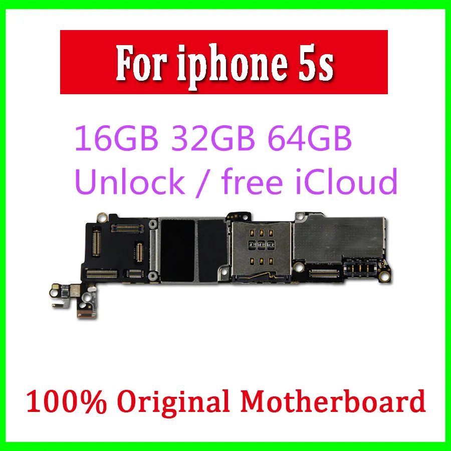 Разблокированная материнская плата для iphone 5s с/без Touch ID Бесплатный iCloud 16 ГБ 32 64 с