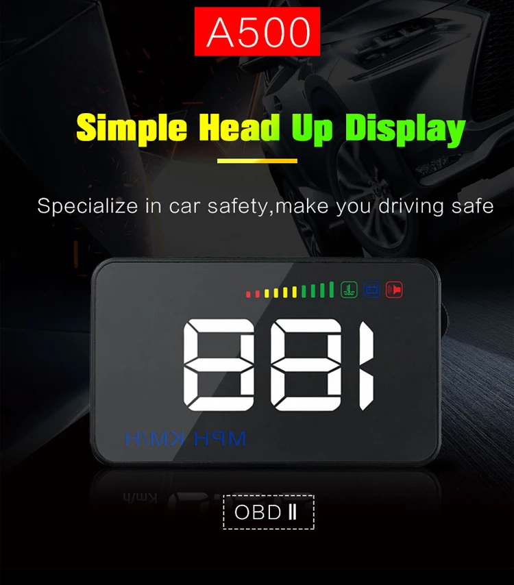 OHANEE автомобильный проектор Спидометр OBD2/OBDII 3,5 дюймов Автомобильный HUD A500 Автомобильный дисплей HUD Лидер продаж