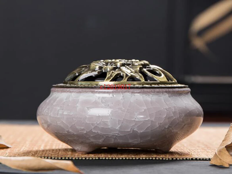 Celadon керамическая Будда ладан база медный сплав античный ладан горелка благовония сандаловое дерево - Цвет: 5