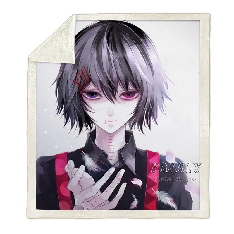 YOJULY одежда с надписью «Tokyo Ghoul Harajuku Пижама для детей и взрослых, Объёмный рисунок(3D-принт) одеяло диван Стёганое одеяло Дорожный Чехол постельного белья в стиле «хип-хоп» с рисунком из аниме фирменный магазин-аутлет K35