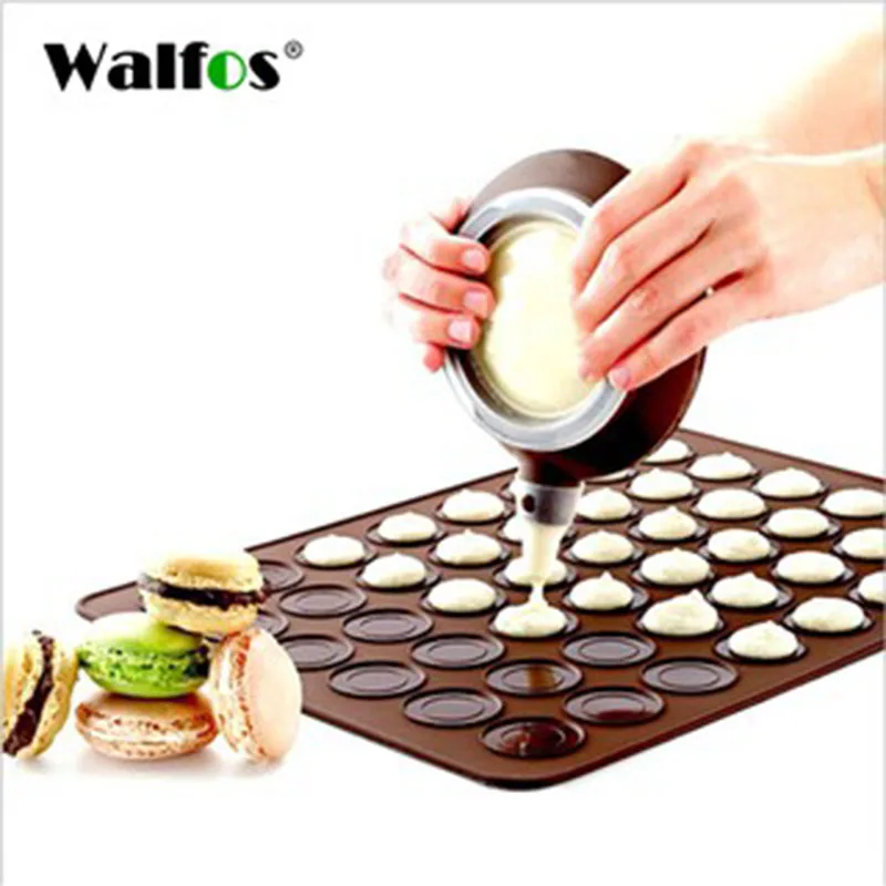 Walfos 1 Pc 30 Fori Macarons Mat Forma Rotonda Gel Di Silicone Pad Macarons Mat Adatto Al Forno Microonde Frigorifero Macaron Mat