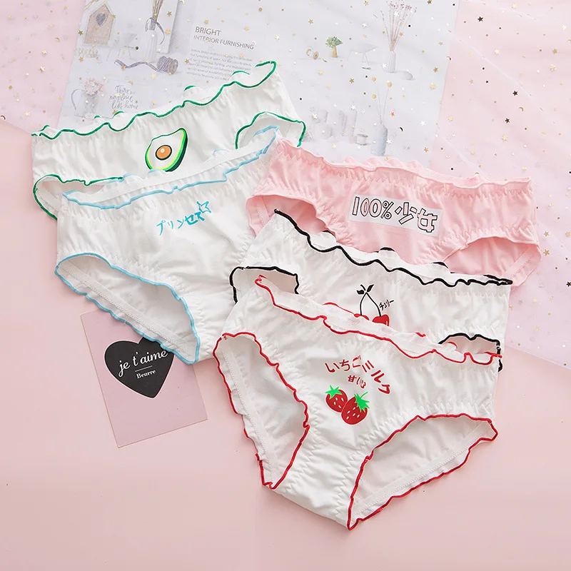 Girl Cotton Panties Teenage Cute Strawberry Underwear Young Girl Soft