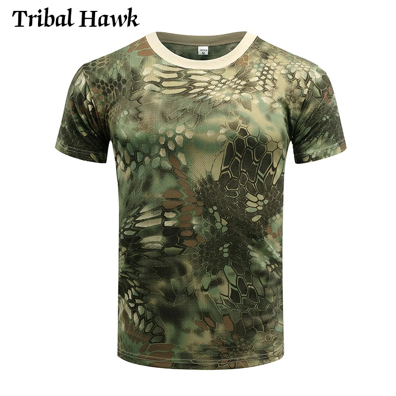 Тактическая камуфляжная Футболка мужская SWAT армейская Военная камуфляжная футболка солдатская Боевая быстросохнущая дышащая летняя футболка с коротким рукавом для охоты