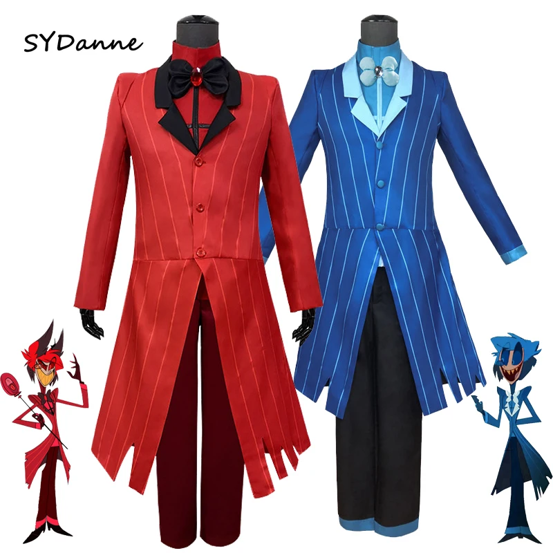 

Hazbin Cosplay Hotel ALASTOR Uniform Cosplay Costume Adult Men and Women Halloween Carnival Christmas Costumes Red Suit and wig