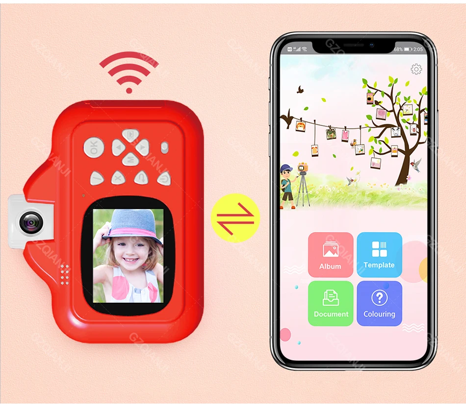 Children Camera Instant Print For Kids 1080P HD Camera With Mini Thermal Photo Printer Paper Toys Camera For Birthday Gifts bluetooth pocket printer