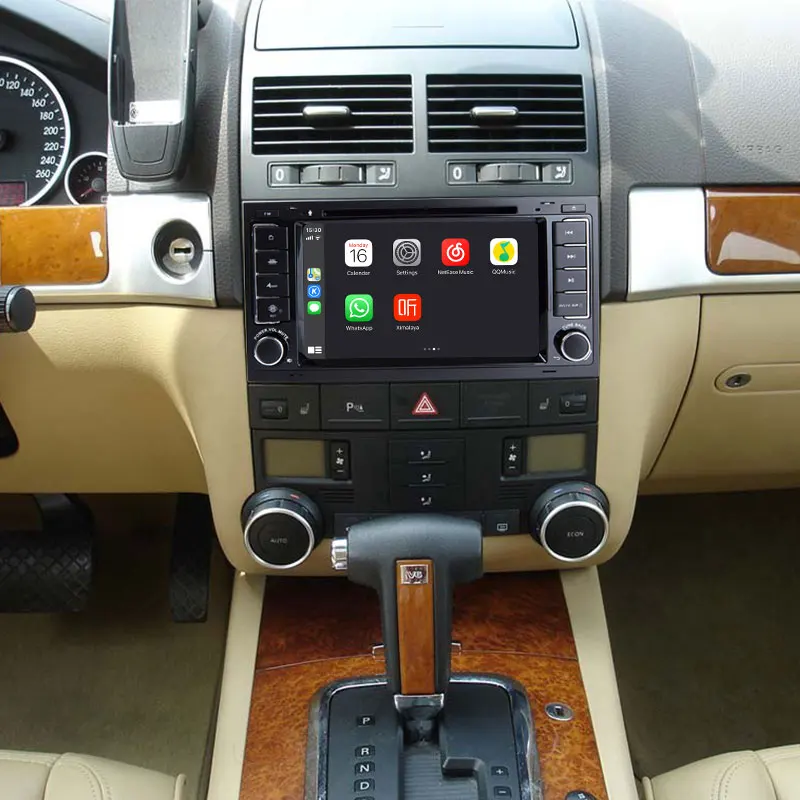 Clearance CarExc 2-DIN Android 9.0 Auto Radio For VW Volkswagen Touareg T5 Transporter Multivan Built-in CarPlay With DVD GPS Navigation Car Muiltmedia Player System 1