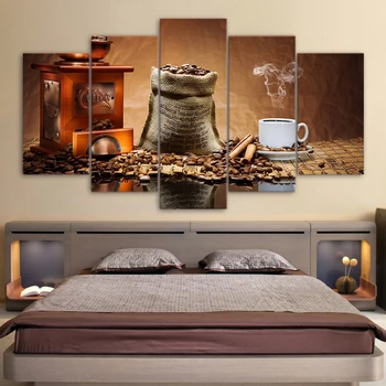 

HD Printed 5 Piece canvas painting classical mellow coffee beans wall art canvas prints wall pictures for living room