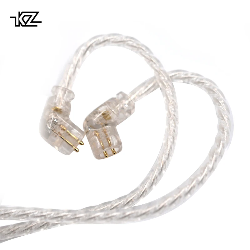 Посеребренный кабель для наушников KZ ZSX/ZSN Pro/ZS10 Pro/AS16 2 контакта 0 75 мм|Аксессуары