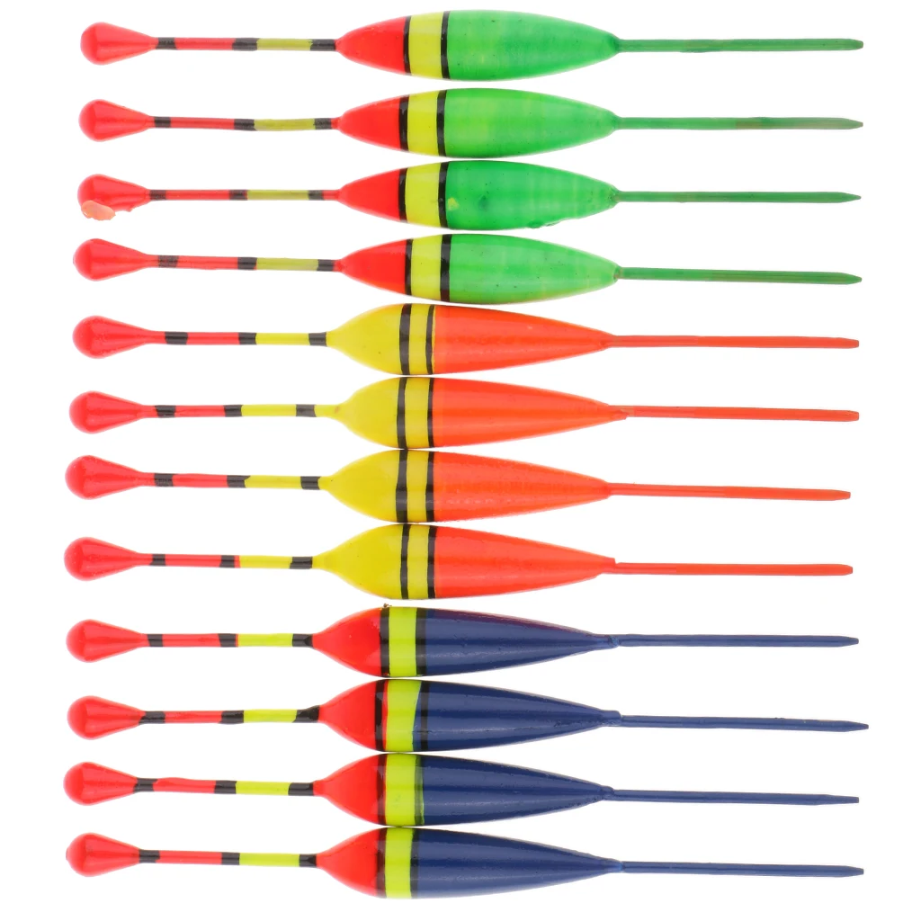 12x Wood Fishing Floats Bobbers Fishing Bait Indicator Saltwater Freshwater