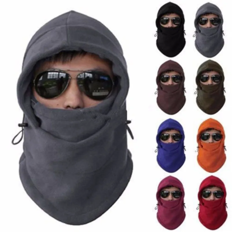 New Men Women Winter Fleece Face Masks Ski Cap Motorcycle Neck Face Mask Hooded Cap Bike Helmet Ski Cap Masked