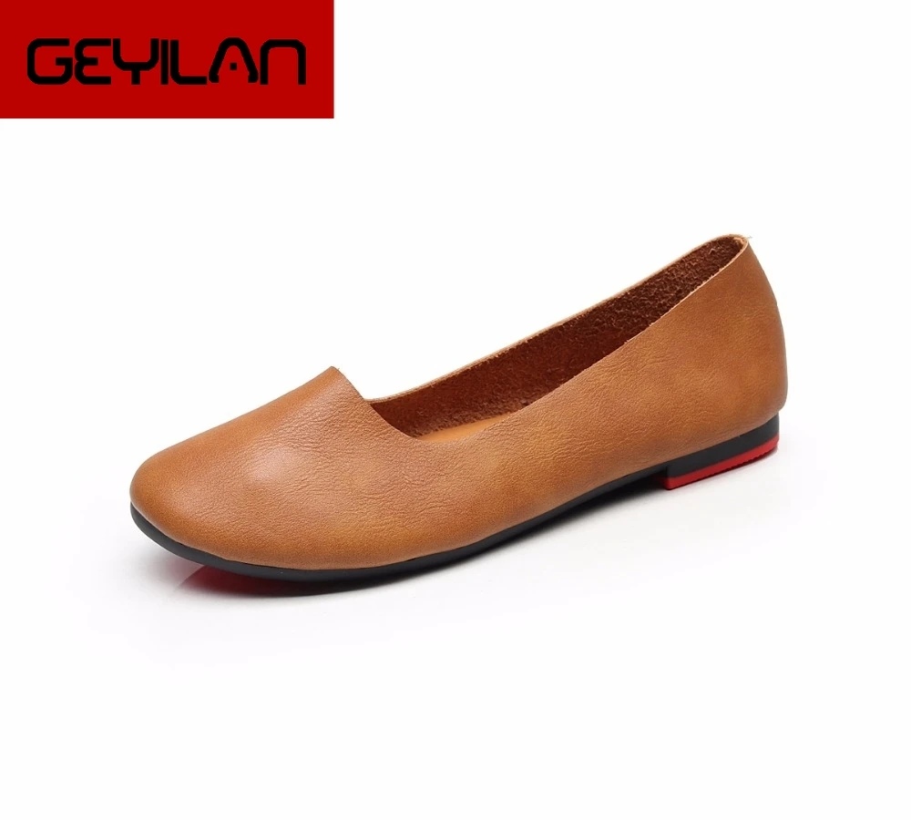 

GKTINOO Flat Shoes Woman Hand-sewn Leather Loafers Flats Moccasins Spring Casual Shoes Women Flats Women Shoes Plus Size 35-43