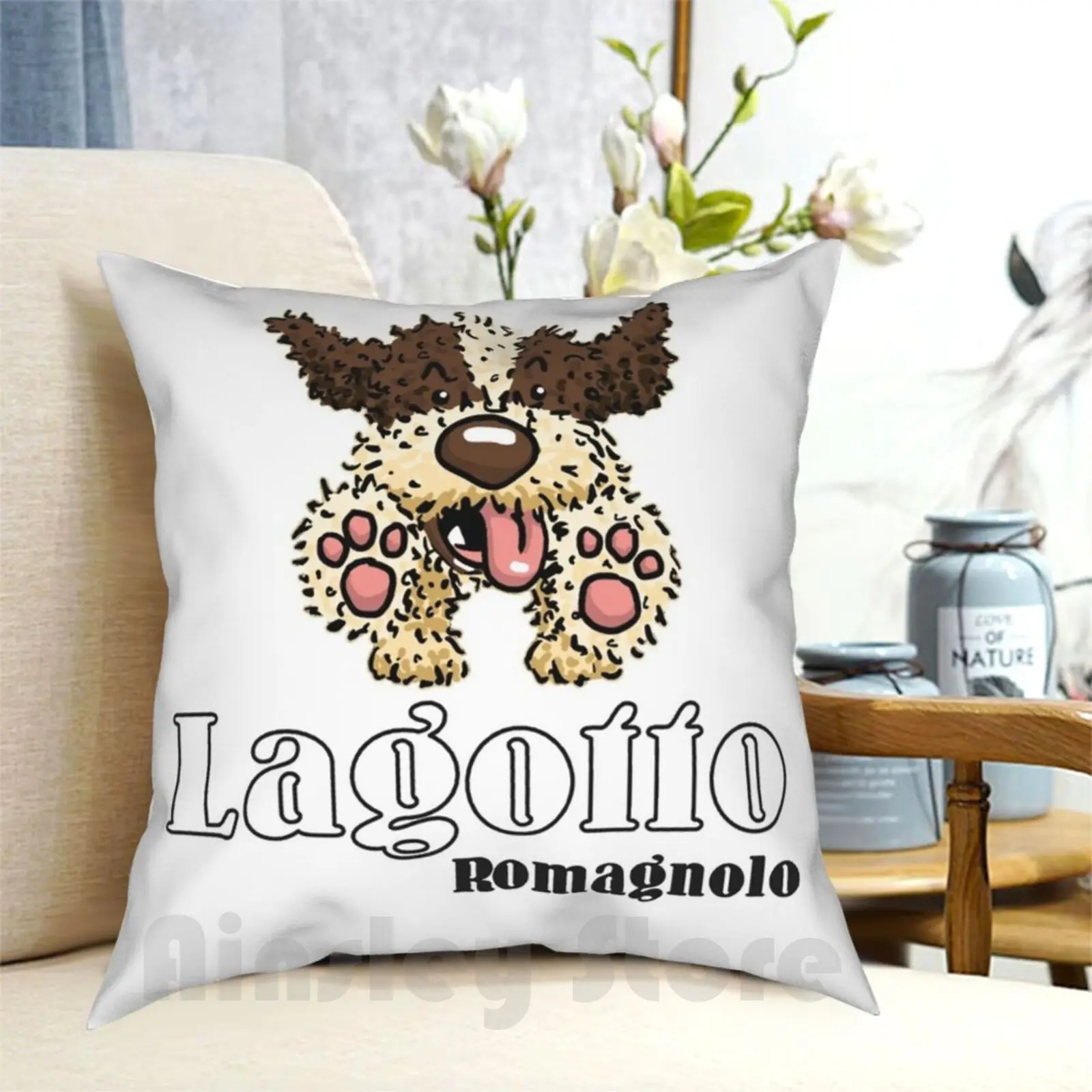 

Jumping Lagotto Romagnolo Pillow Case Printed Home Soft DIY Pillow cover Dog Woof Woof Woof Licorice Nose Search Dog