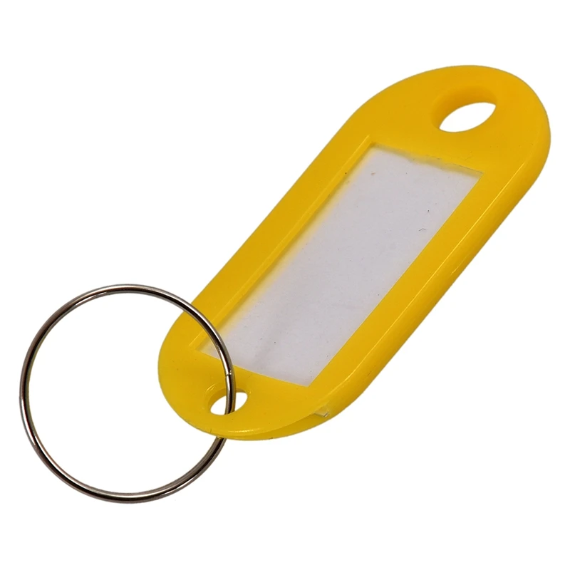 

50 Pcs Plastic Keychain Key Tags ID Label Name Tags Split Ring