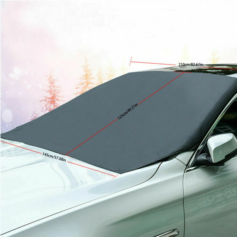 Magnetic Edges Car Snow Cover Car Windshield Snow Cover Car Sun Shade Cover Waterproof Windshield Protector for Car/Truck/SUV