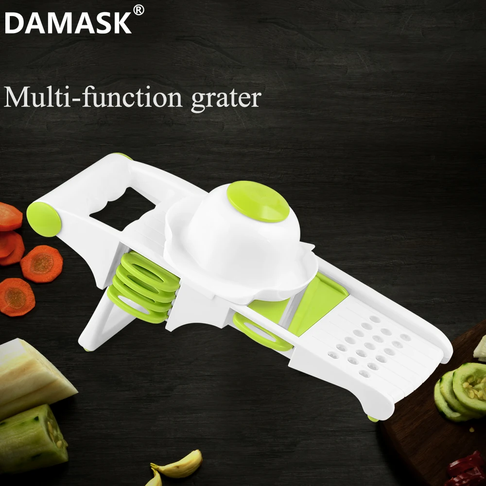 

Damask Green Manual Multi-functional Cutter Vegetable Slicer Potato Carrot Grater Vegetable Kitchen Tool Multi-functional Grater