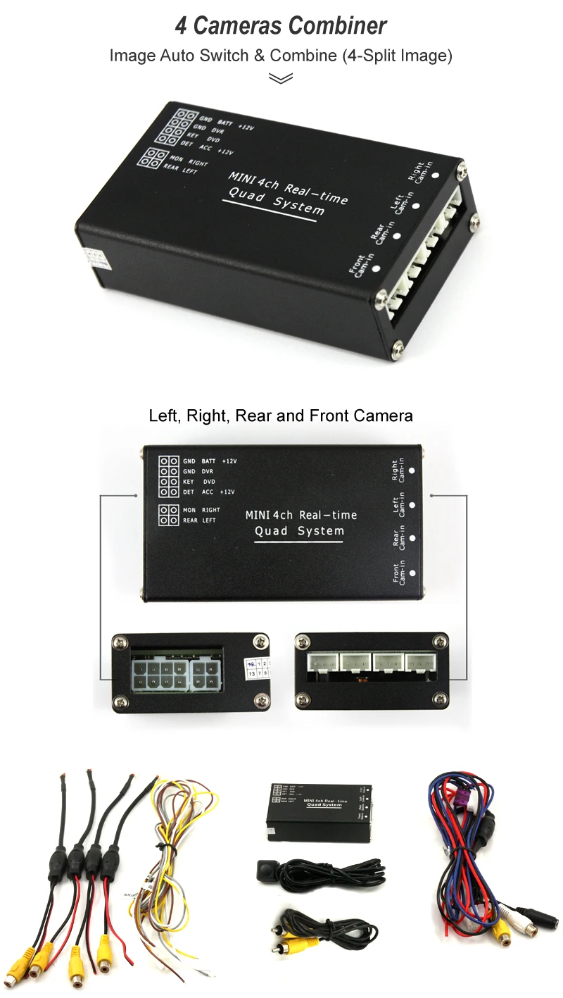 Несколько камер pthrfkmysq блок для спереди/сзади/влево/вправо вид Системы, видео Управление парковки камеры 4-Разделение изображение по желанию