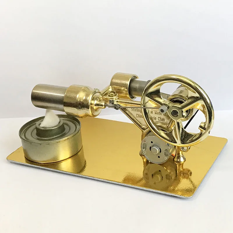 Mini Alpha Stirling engine Hot Air Engine geneartor Model Toy with micro motor M 