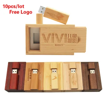 

Real Capacity 10pcs/lot Free Logo Wooden Usb flash drive 4GB 16GB 32GB 64GB Walnut USB 2.0 Flash Stick Pen Drive Maple Pendrive