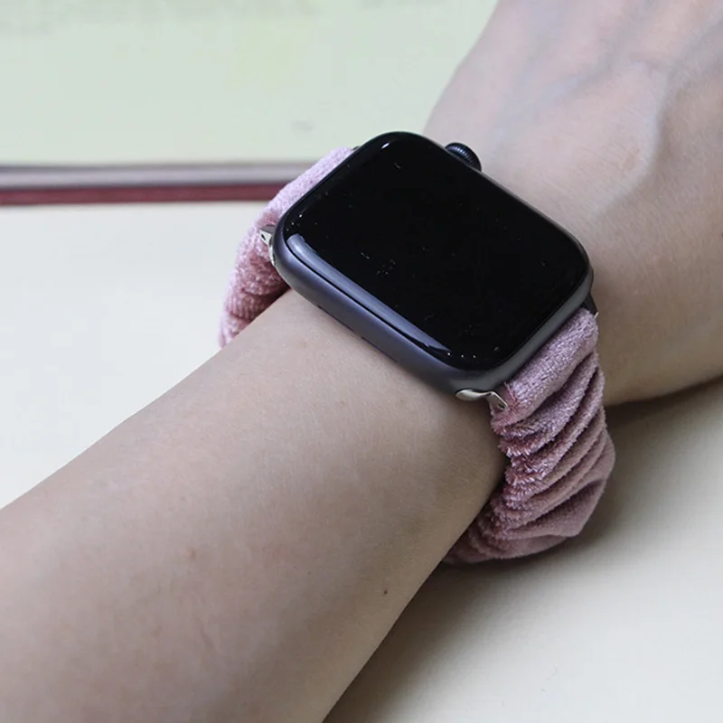 Fashion Velvet Elastic Scrunchie Apple 