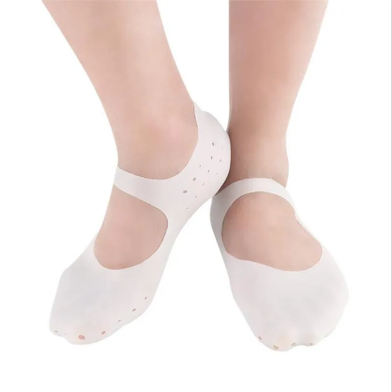 

2PCS Silicone Foot Pads Cushion Chapped Care Tool Moisturizing Gel Heel Socks Cracked Skin Care Protector Foot Massager Insoles